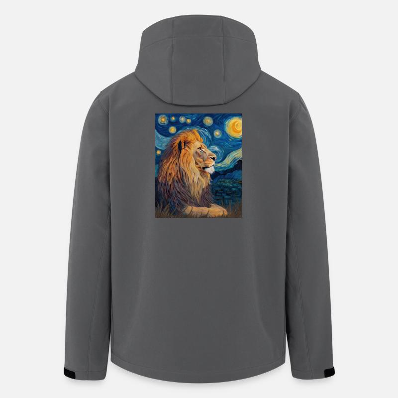Löwe Van Gogh - Recycelte Männer Softshell-Jacke von Stanley/Stella - Anthrazit