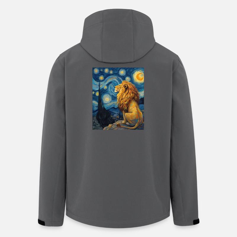 Löwe Van Gogh - Recycelte Männer Softshell-Jacke von Stanley/Stella - Anthrazit