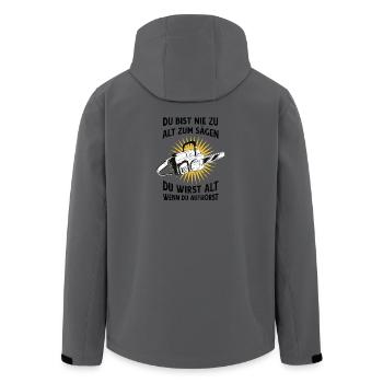 Nie zu alt zum Sägen – Kettensäge Spruch - Recycelte Männer Softshell-Jacke von Stanley/Stella - Anthrazit - Hinten - AI Model Male 185 light (185cm)