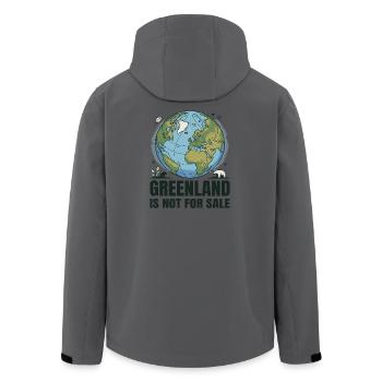 Greenland Is Not For Sale - Men’s Recycled Softshell Jacket by Stanley/Stella - anthracite - Back - AI Model Male 185 light (185cm)