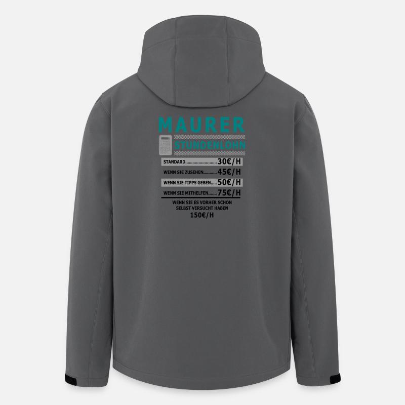 Maurer Stundenlohn - Recycelte Männer Softshell-Jacke von Stanley/Stella - Anthrazit