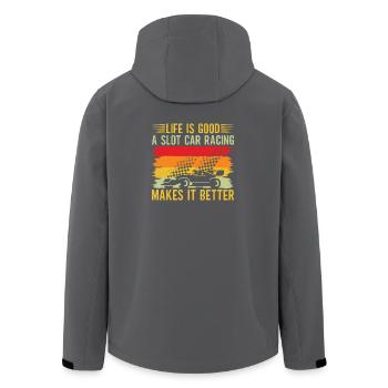 Vintage Retro Slot Car Racing Makes Life Better - Recycelte Männer Softshell-Jacke von Stanley/Stella - Anthrazit - Hinten - AI Model Male 185 light (185cm)