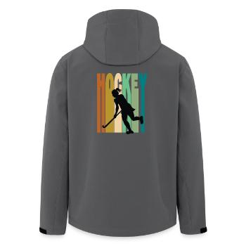 Feldhockey Damen Retro Vintage - Recycelte Männer Softshell-Jacke von Stanley/Stella - Anthrazit - Hinten - AI Model Male 185 light (185cm)