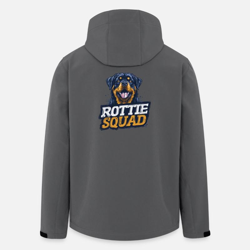 Rottie Squad – Starkes Hundemotiv - Recycelte Männer Softshell-Jacke von Stanley/Stella - Anthrazit