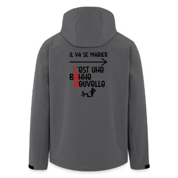 Tenue EVG Humour - Veste softshell homme en polyester recyclé Stanley/Stella - charbon - Dos - AI Model Male 185 light (185cm)
