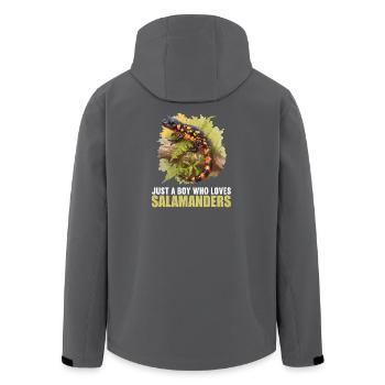 Feuersalamander Salamander - Recycelte Männer Softshell-Jacke von Stanley/Stella - Anthrazit - Hinten - AI Model Male 185 light (185cm)