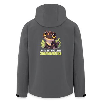 Feuersalamander Salamander - Recycelte Männer Softshell-Jacke von Stanley/Stella - Anthrazit - Hinten - AI Model Male 185 light (185cm)