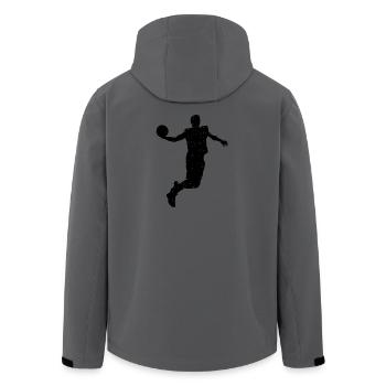 Stylish basketball design in grunge look. The i - Men’s Recycled Softshell Jacket by Stanley/Stella - anthracite - Back - AI Model Male 185 light (185cm)