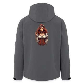 Femmes Steampunk Magnifiques Steampunk - Veste softshell homme en polyester recyclé Stanley/Stella - charbon - Dos - AI Model Male 185 light (185cm)