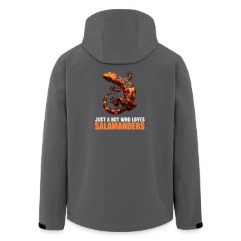 Feuersalamander Salamander - Recycelte Männer Softshell-Jacke von Stanley/Stella - Anthrazit - Hinten - AI Model Male 185 light (185cm)