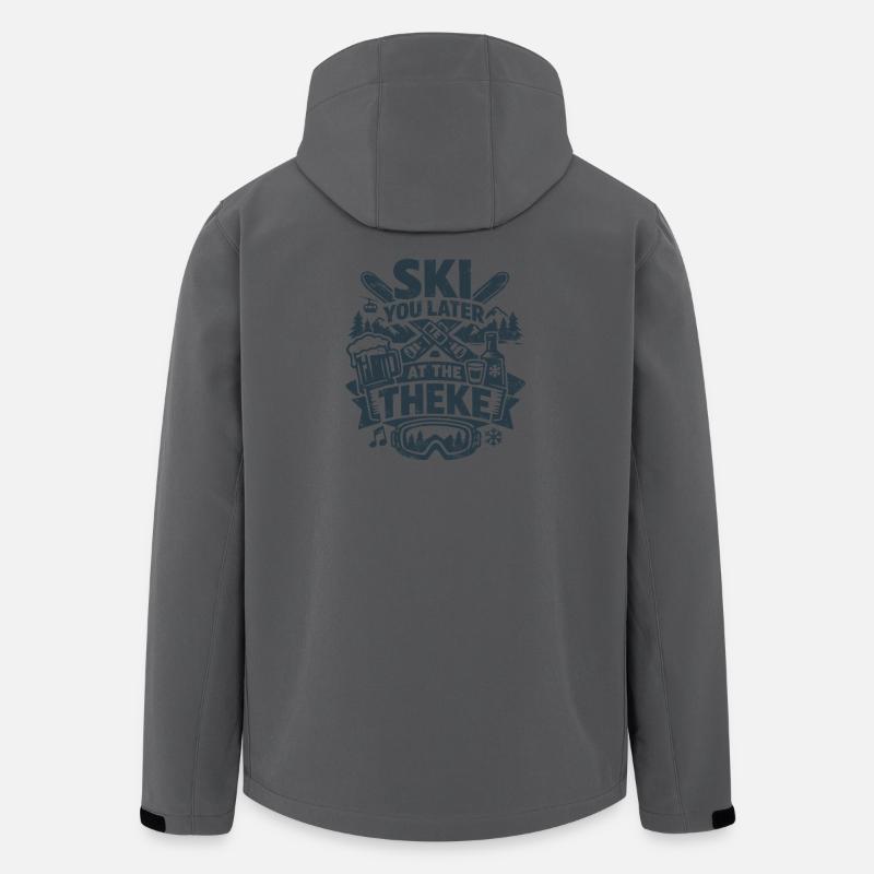 Skier plus tard au Theke - Veste softshell homme en polyester recyclé Stanley/Stella - charbon