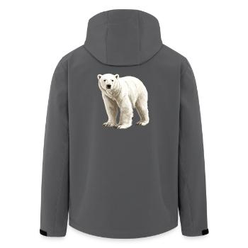 Arctic Polar Bear Illustration - Men’s Recycled Softshell Jacket by Stanley/Stella - anthracite - Back - AI Model Male 185 light (185cm)