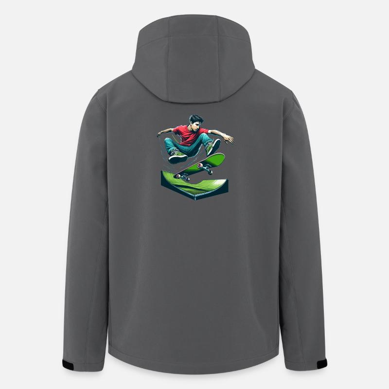 Cartoon Skateboarder Sprung - Recycelte Männer Softshell-Jacke von Stanley/Stella - Anthrazit