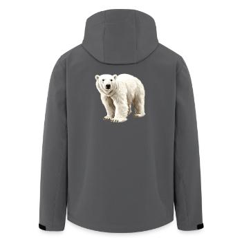 Polar Bär Illustration Reinweiß - Recycelte Männer Softshell-Jacke von Stanley/Stella - Anthrazit - Hinten - AI Model Male 185 light (185cm)