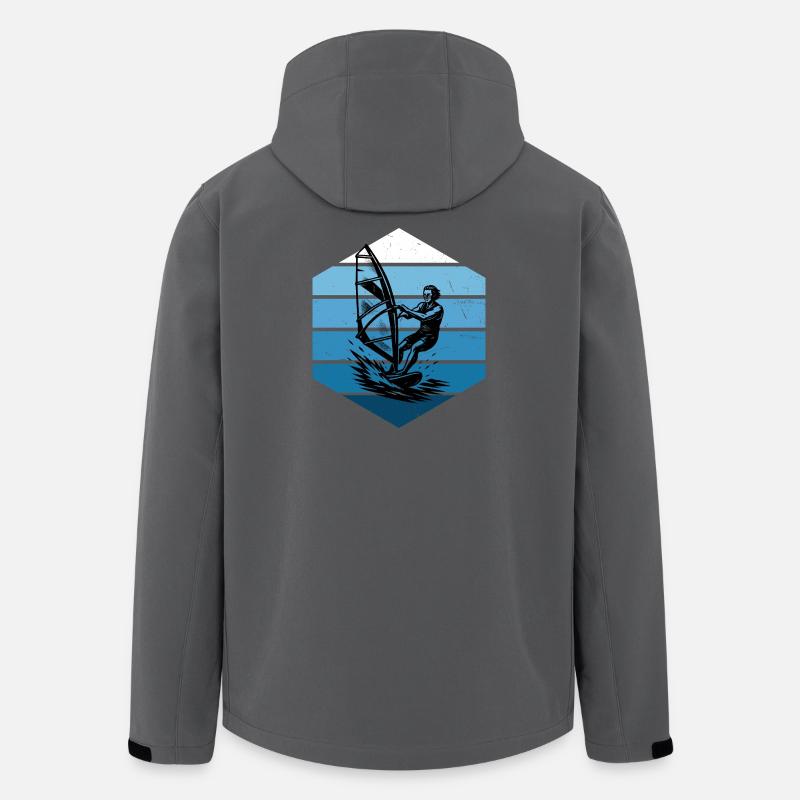 Lustiges Windsurf Motiv - Recycelte Männer Softshell-Jacke von Stanley/Stella - Anthrazit