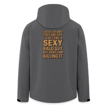 Sexy Bald Guy Killing It - Men’s Recycled Softshell Jacket by Stanley/Stella - anthracite - Back - AI Model Male 185 light (185cm)