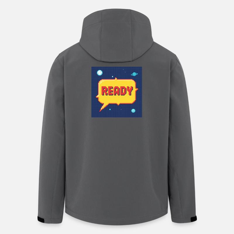 Ready Pixel-Sprechblase im Weltraum - Recycelte Männer Softshell-Jacke von Stanley/Stella - Anthrazit