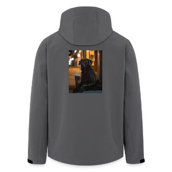 Night lounge dog with sunglasses - Men’s Recycled Softshell Jacket by Stanley/Stella - anthracite - Back - AI Model Male 185 light (185cm)