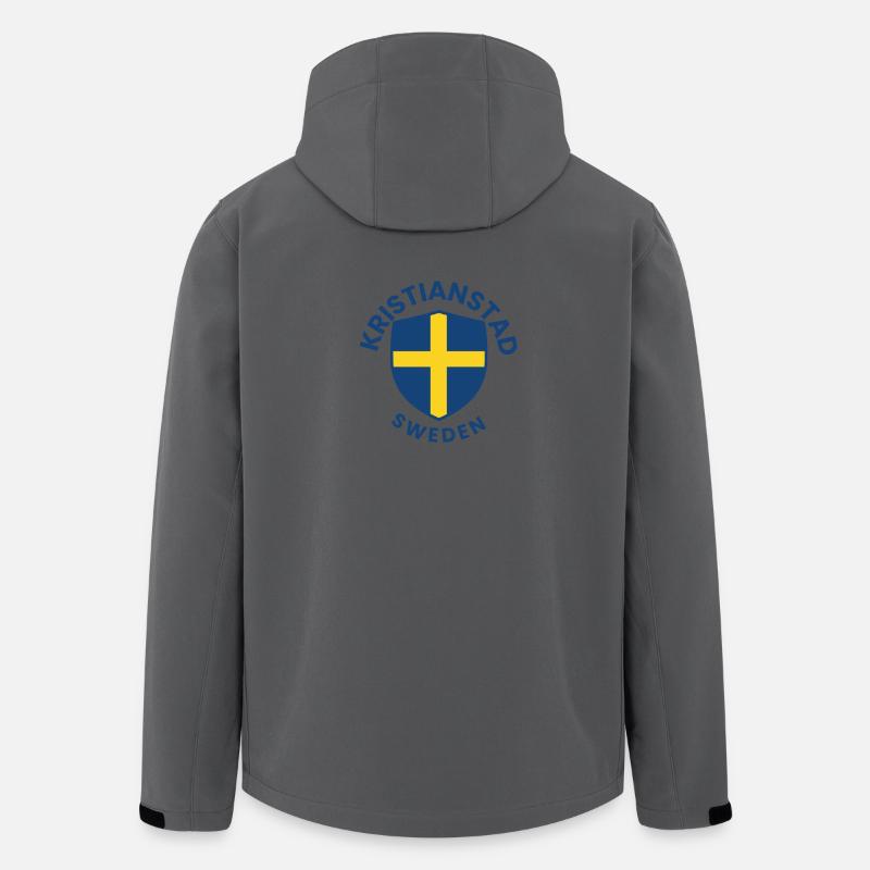 Kristianstad-Schild mit Goldenem Kreuz - Recycelte Männer Softshell-Jacke von Stanley/Stella - Anthrazit
