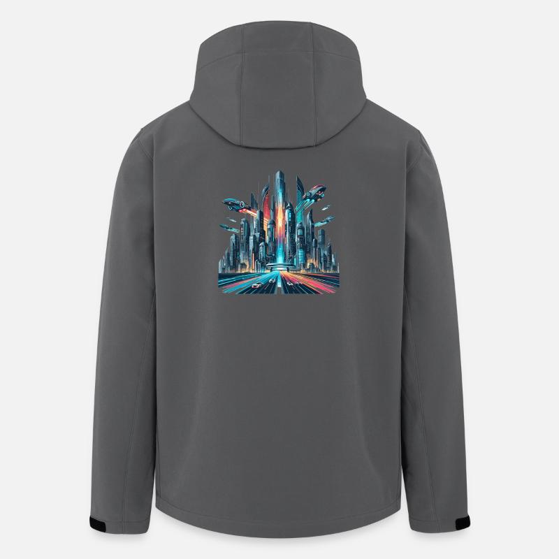 Neonstadt der Zukunft - Recycelte Männer Softshell-Jacke von Stanley/Stella - Anthrazit