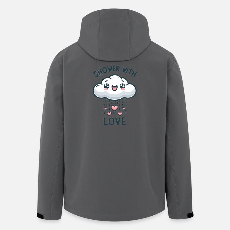 Regenwolke der Liebe mit Herzen - Recycelte Männer Softshell-Jacke von Stanley/Stella - Anthrazit