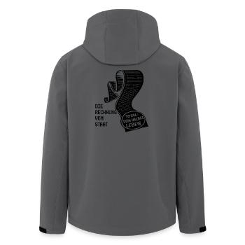 Die Rechnung Vom Staat. Steuern Humor - Recycelte Männer Softshell-Jacke von Stanley/Stella - Anthrazit - Hinten - AI Model Male 185 light (185cm)