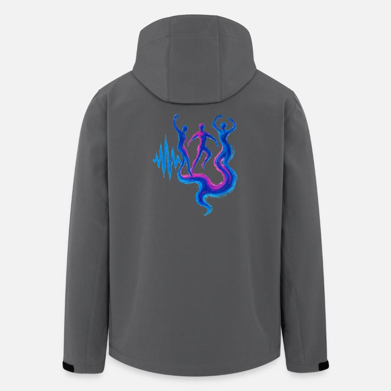 Soundwave Energy Flow Dance Design - Stanley/Stella herre softshelljakke i genanvendt polyester Discoverer - charcoal
