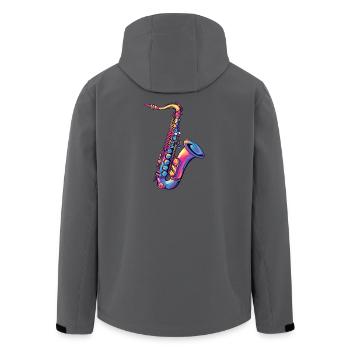 Neon Saxophone Color Spectrum - Men’s Recycled Softshell Jacket by Stanley/Stella - anthracite - Back - AI Model Male 185 light (185cm)