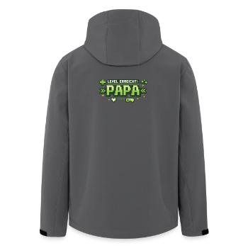 Level Reached Dad Gamer Gift - Men’s Recycled Softshell Jacket by Stanley/Stella - anthracite - Back - AI Model Male 185 light (185cm)