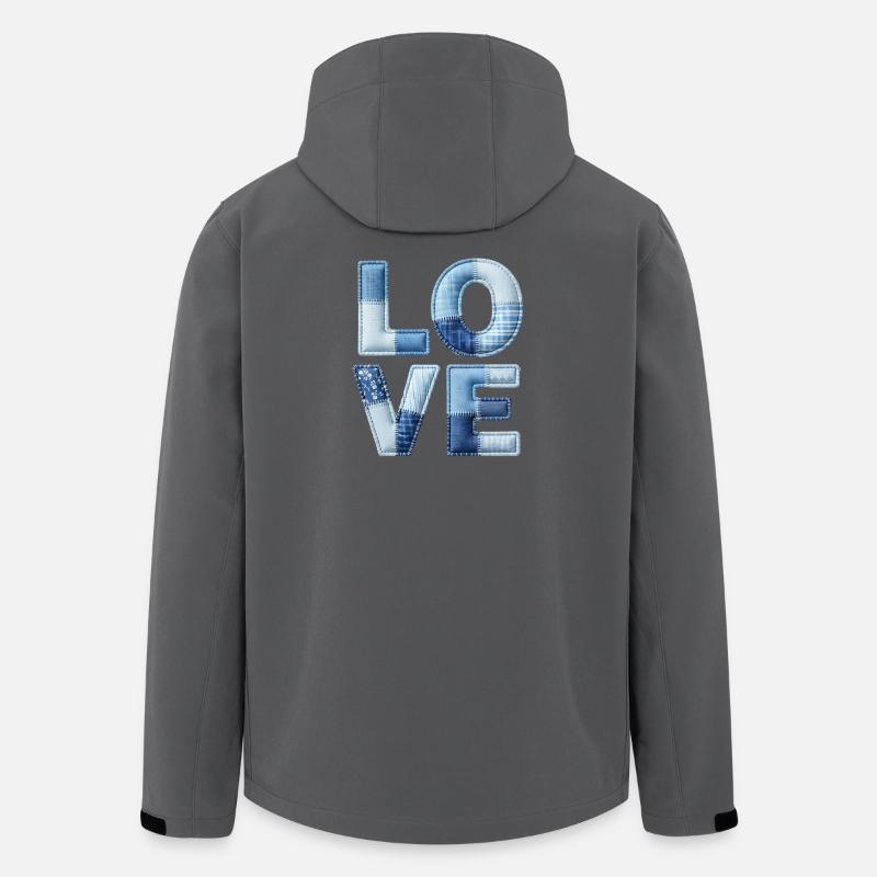 Love Moderne Patchwork Kunst - Recycelte Männer Softshell-Jacke von Stanley/Stella - Anthrazit