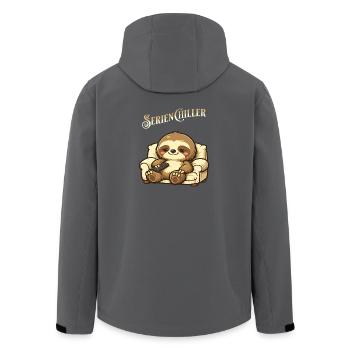 Sloth Series Chiller Pun Saying - Men’s Recycled Softshell Jacket by Stanley/Stella - anthracite - Back - AI Model Male 185 light (185cm)