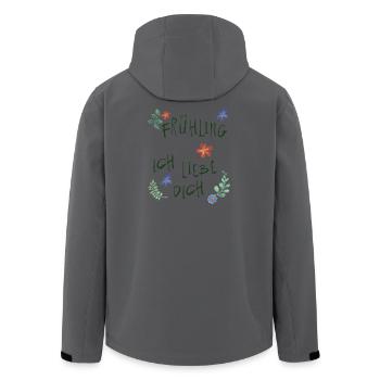 Printemps Je t’aime - Veste softshell homme en polyester recyclé Stanley/Stella - charbon - Dos - AI Model Male 185 light (185cm)