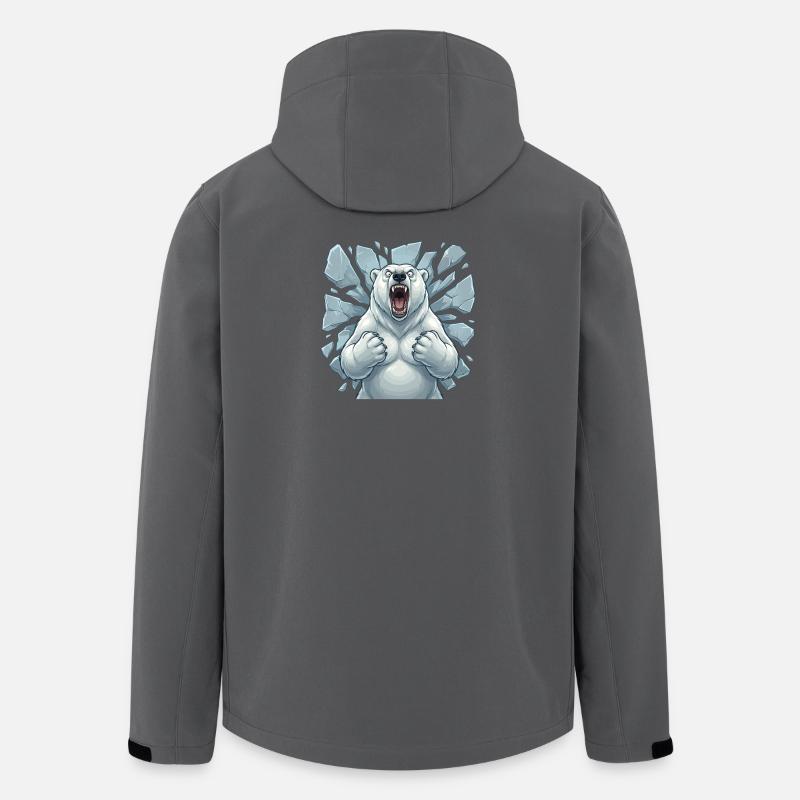 Polarbär bricht Eis - Recycelte Männer Softshell-Jacke von Stanley/Stella - Anthrazit