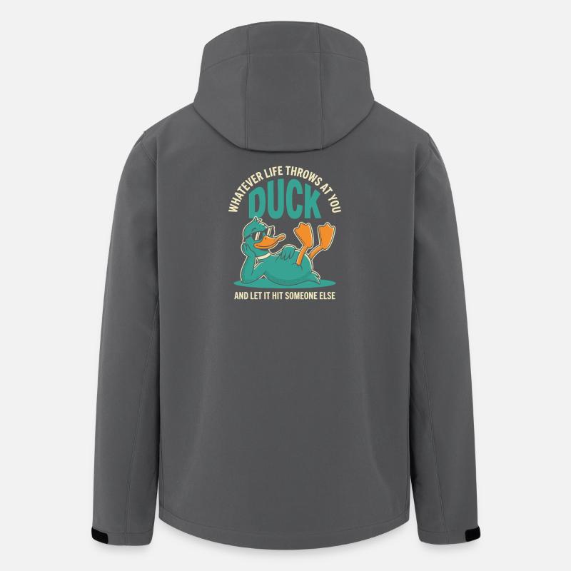 Duck Ausweichen – Andere Treffen Lassen - Recycelte Männer Softshell-Jacke von Stanley/Stella - Anthrazit