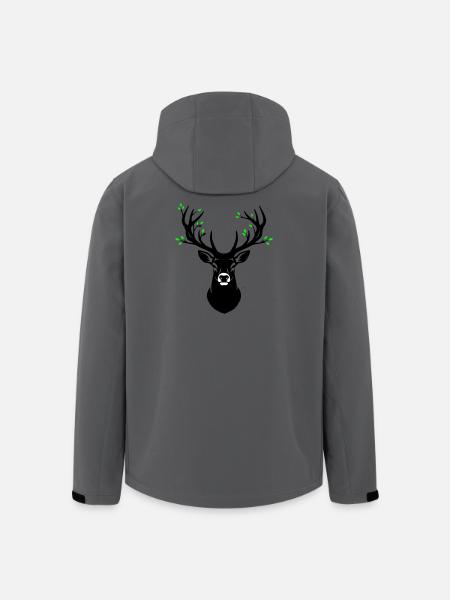 Deer Head Antler Leaves Natural - Men’s Recycled Softshell Jacket by Stanley/Stella - anthracite