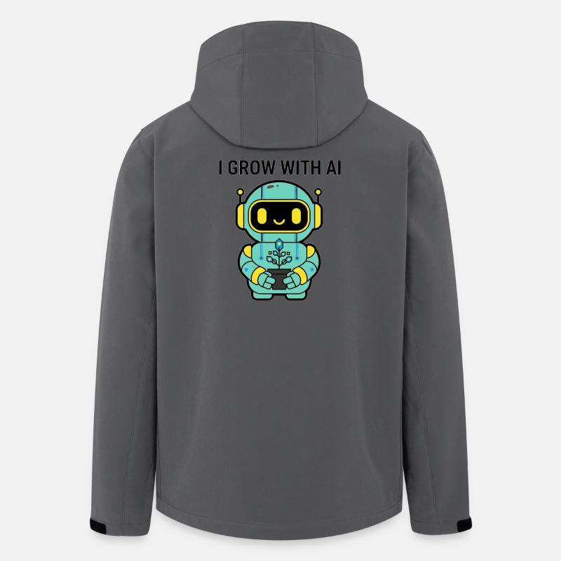 Kawaii-Roboter I Grow mit KI-Aufkleber - Recycelte Männer Softshell-Jacke von Stanley/Stella - Anthrazit