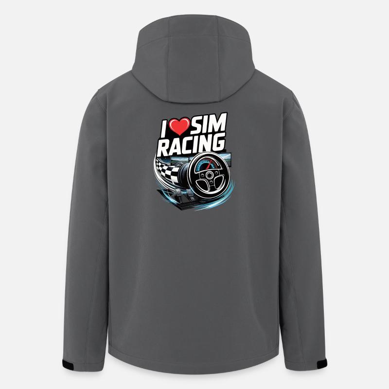 Ich liebe Sim Racing - Recycelte Männer Softshell-Jacke von Stanley/Stella - Anthrazit
