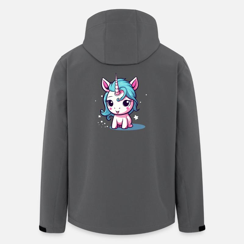 Blauhaariges Einhornchen Sticker - Recycelte Männer Softshell-Jacke von Stanley/Stella - Anthrazit