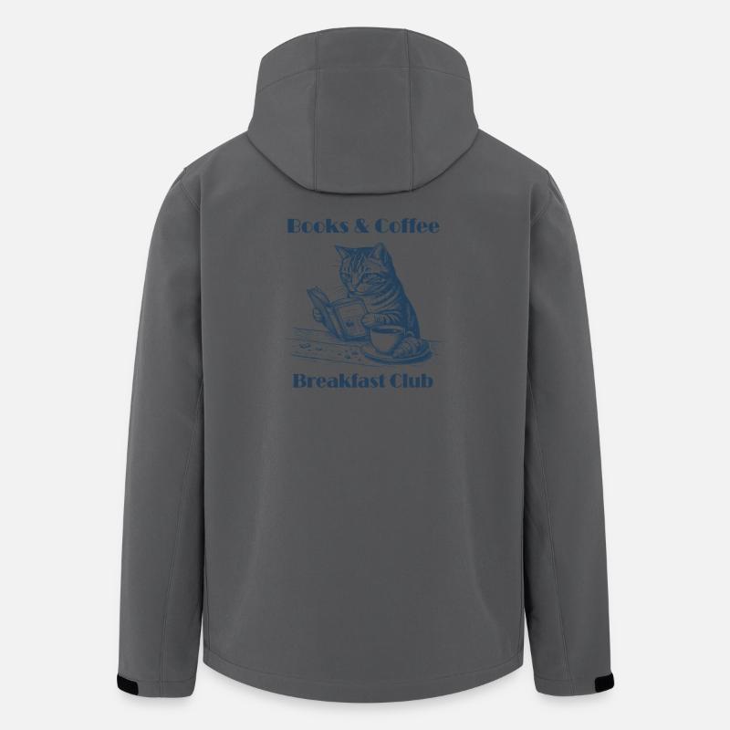 Books & Coffee Cat – Cozy Reader Design - Veste softshell homme en polyester recyclé Stanley/Stella - charbon