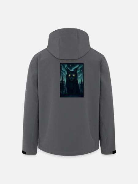 Nordlichtkater im Wald - Recycelte Männer Softshell-Jacke von Stanley/Stella - Anthrazit