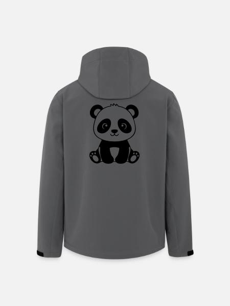 Bébé Panda mignon – Noir & Blanc - Veste softshell homme en polyester recyclé Stanley/Stella - charbon