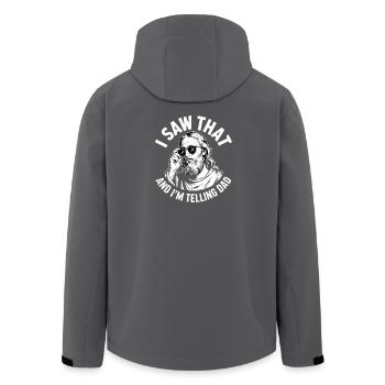 J’ai vu ça et je raconte à papa Jésus de l’humour - Veste softshell homme en polyester recyclé Stanley/Stella - charbon - Dos - AI Model Male 185 light (185cm)