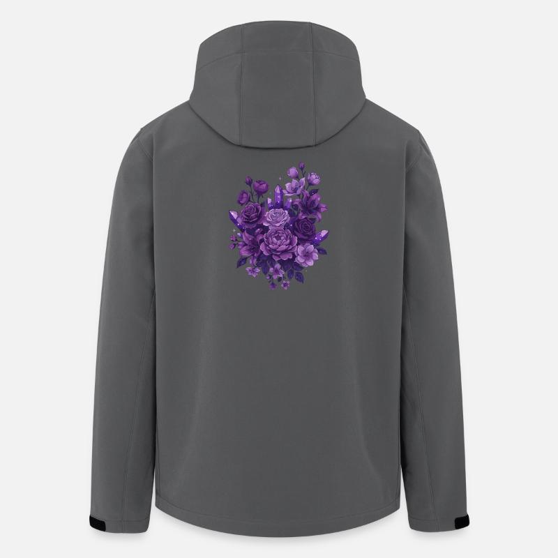 Bouquet de cristaux violets - Veste softshell homme en polyester recyclé Stanley/Stella - charbon