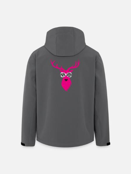 Papa-Hirsch mit Sonnenbrille - pink - Recycelte Männer Softshell-Jacke von Stanley/Stella - Anthrazit