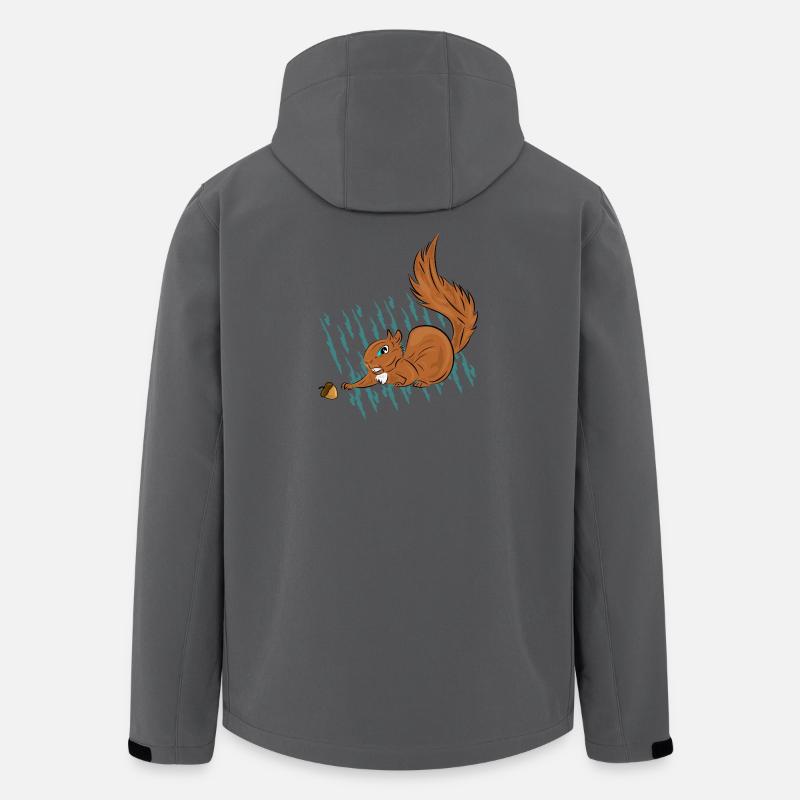 Squirrel and Hazelnut Stripes - Men’s Recycled Softshell Jacket by Stanley/Stella - anthracite
