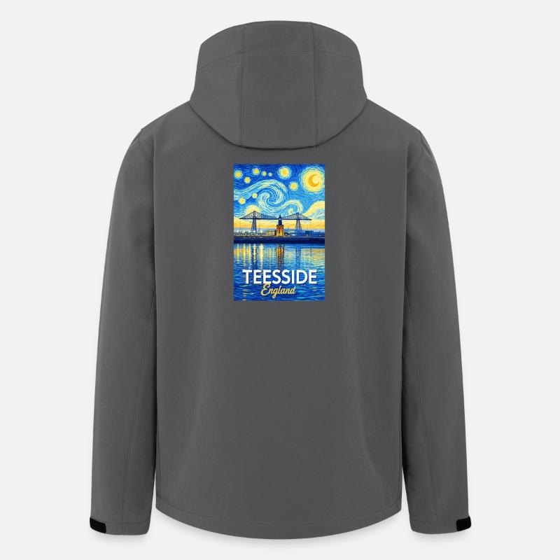 Pont néon de Teesside en Angleterre - Veste softshell homme en polyester recyclé Stanley/Stella - charbon