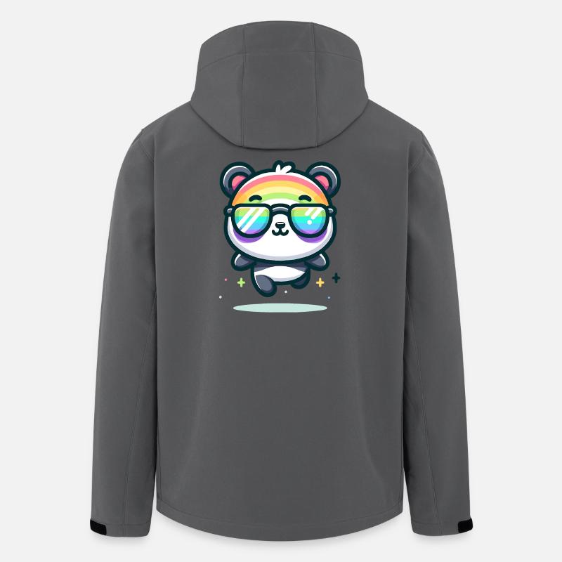 Regenbogen Panda Sonnenbrille Sommer Bär - Recycelte Männer Softshell-Jacke von Stanley/Stella - Anthrazit