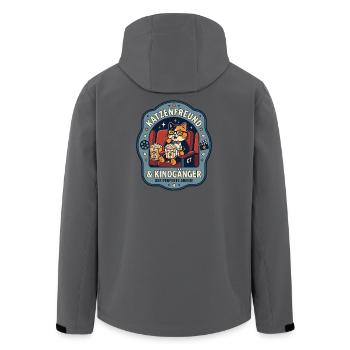 Katzenfreund Kino Abend Humor - Recycelte Männer Softshell-Jacke von Stanley/Stella - Anthrazit - Hinten - AI Model Male 185 light (185cm)