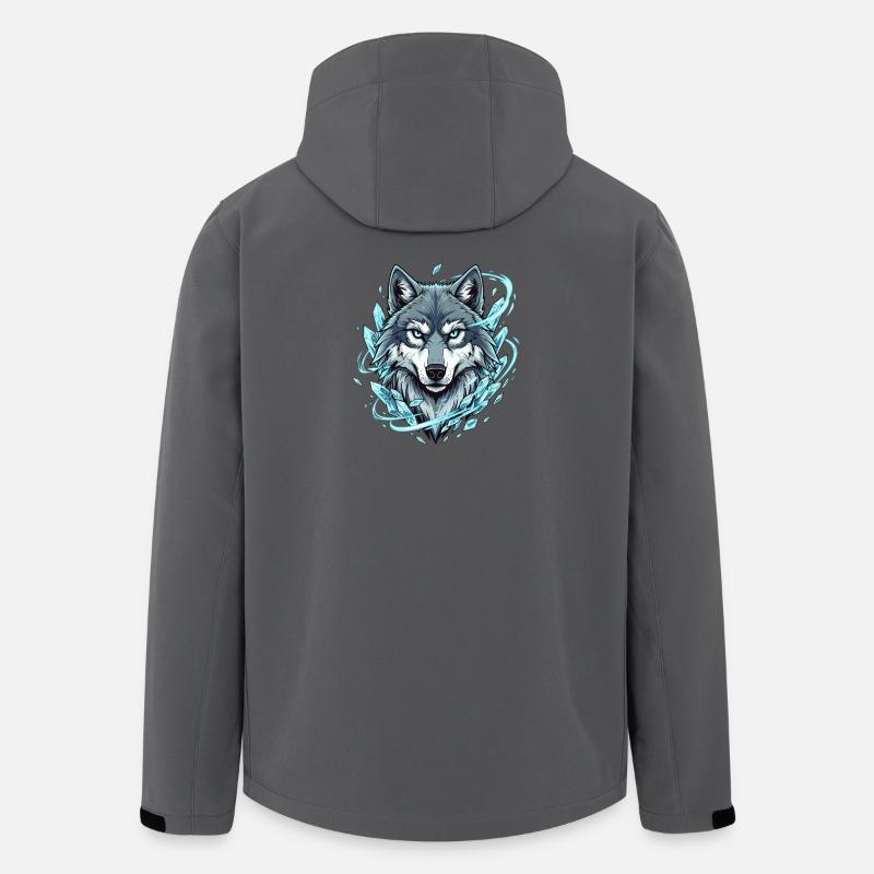 Eiswolf im Kristallkreis - Recycelte Männer Softshell-Jacke von Stanley/Stella - Anthrazit