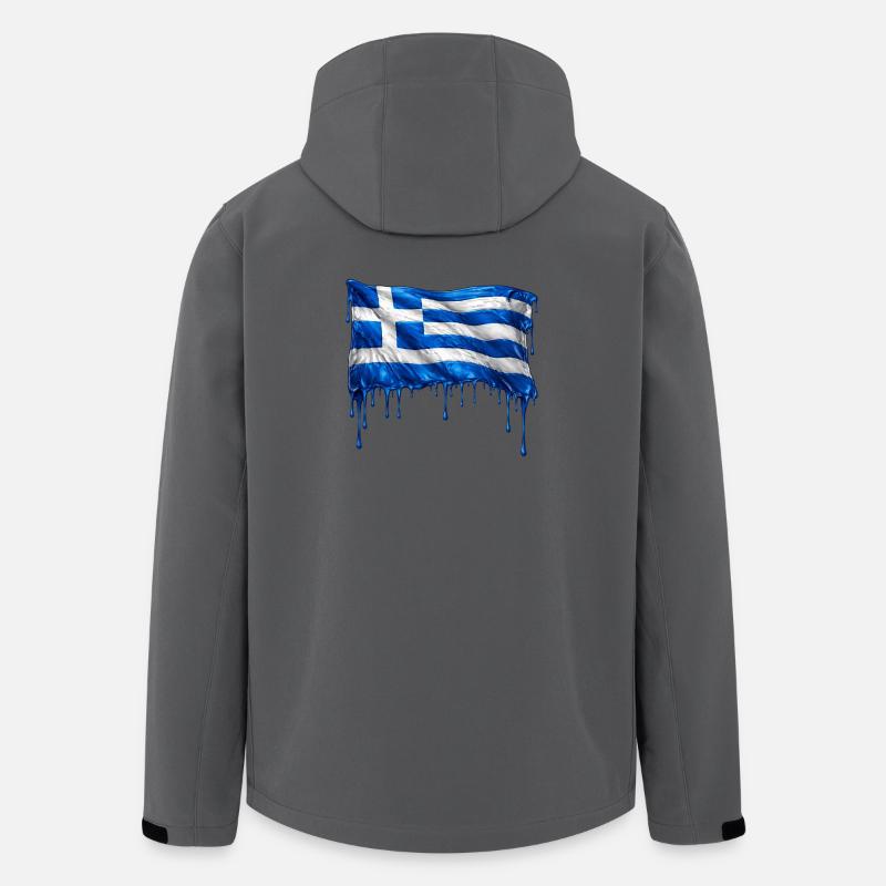Griechische Flagge bunte Farbe - Recycelte Männer Softshell-Jacke von Stanley/Stella - Anthrazit